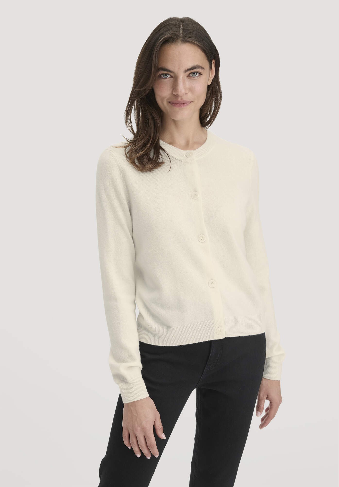 Hessnatur Strickjacke Regular aus Schurwolle mit Kaschmir (1-tlg) günstig online kaufen