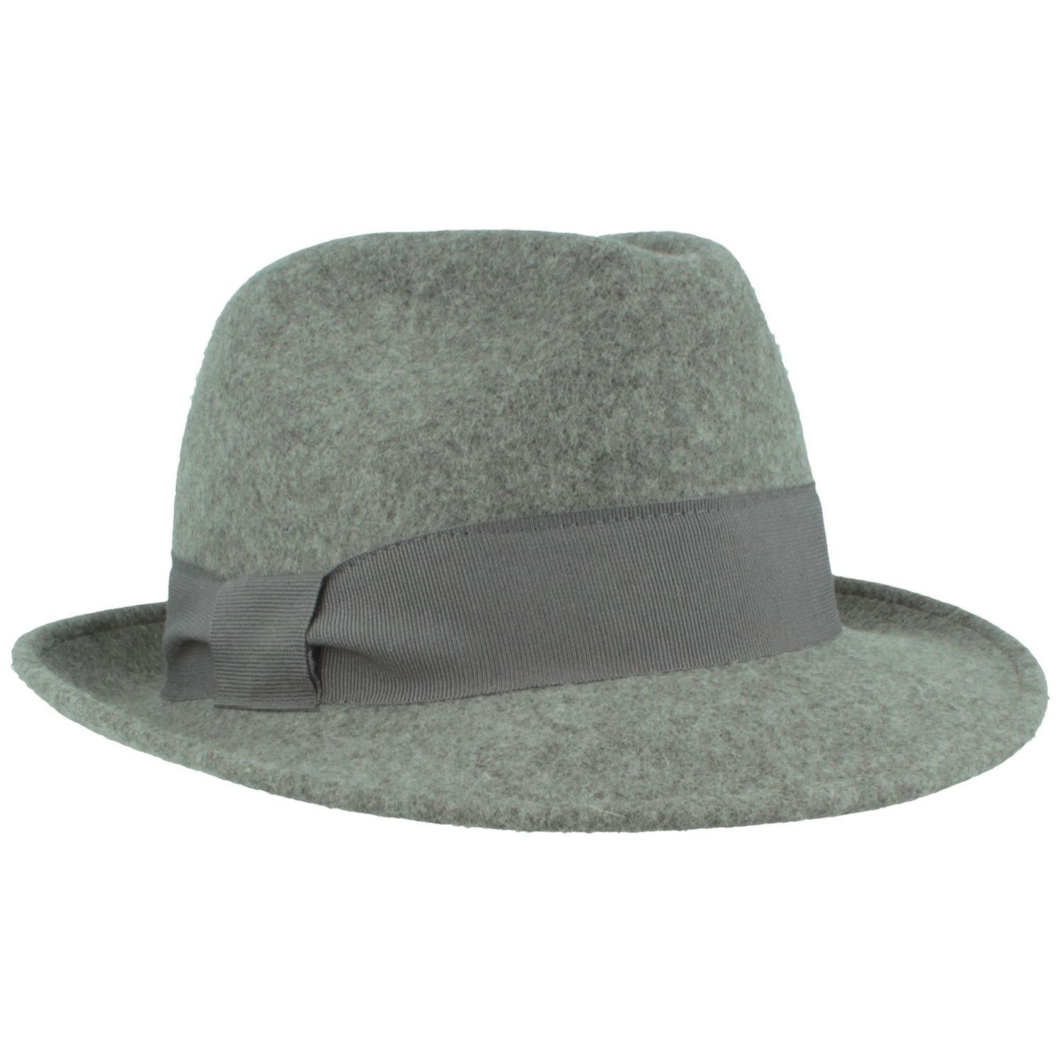 Breiter Filzhut Schlicht mit Ripsband-Garnitur günstig online kaufen