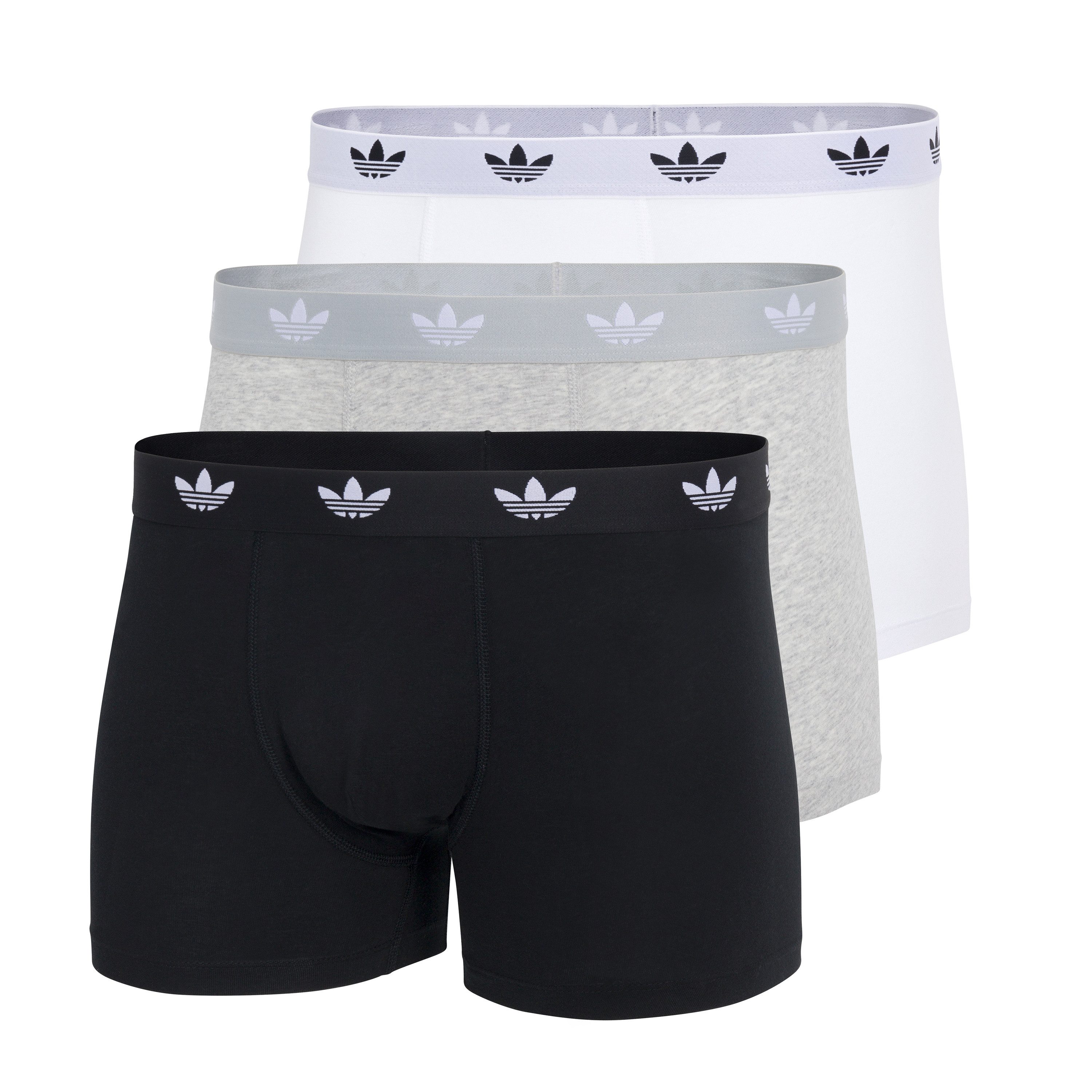 adidas Originals Trunk Comfort Flex Cotton (3er Pack) weich, elastisch, Baumwollmix, Logo-Bund, ohne Eingriff