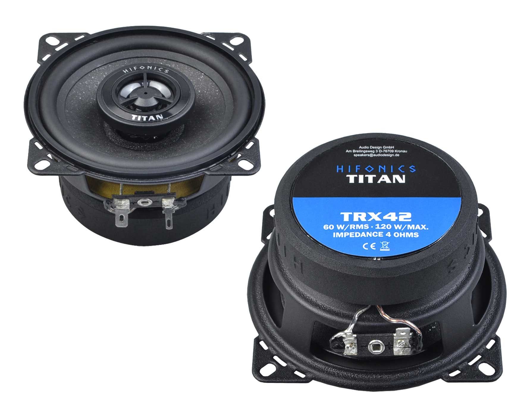 Hifonics Titan TRX42 10 cm (4) 2-Wege Koaxial-Lautsprecher Auto-Lautsprecher (60 W)