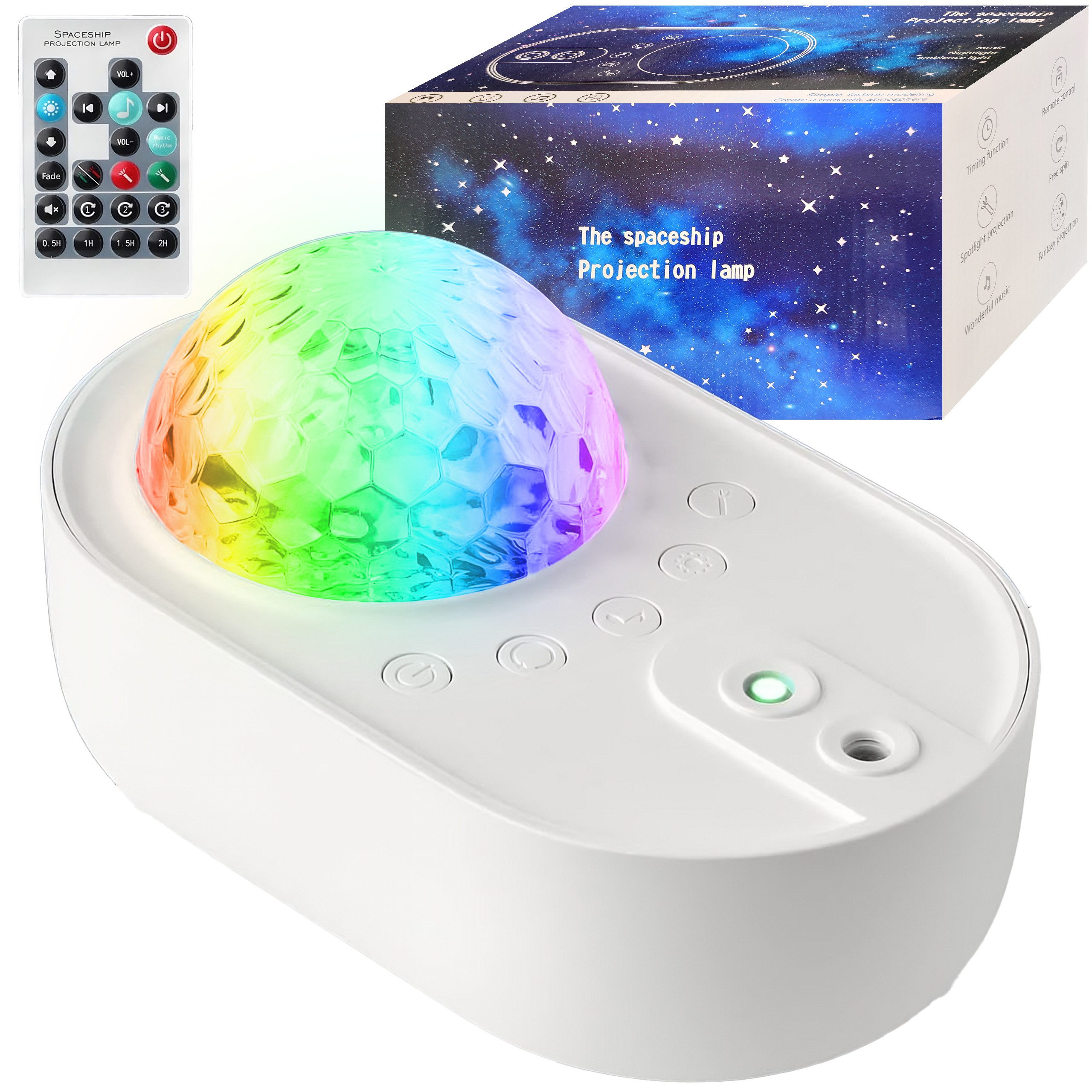 Retoo LED-Sternenhimmel Projektor Nachtlicht LED mit Lautsprecher Galaxy Lampe, Einzigartige Projektion, Der Musik Player, Fernbedienung