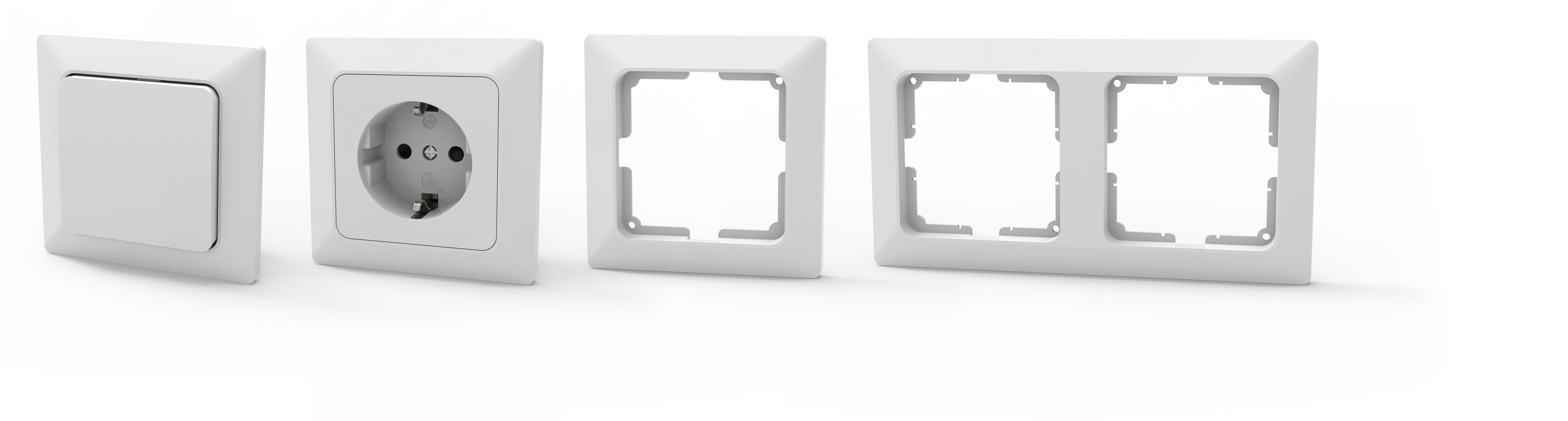 Northpoint Unterputz-Steckdose Northpoint Schuko Steckdosen reinweiß, modern, für Unterputzdosen