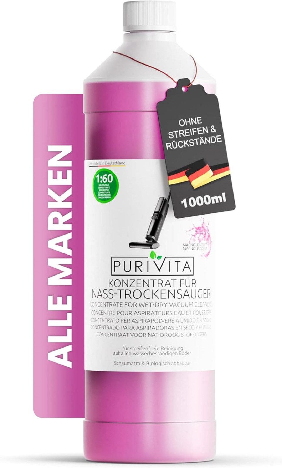 Purivita PURIVITA® Reinigungsmittel für Saugwischer [1L] Konzentrat Fussbodenreiniger