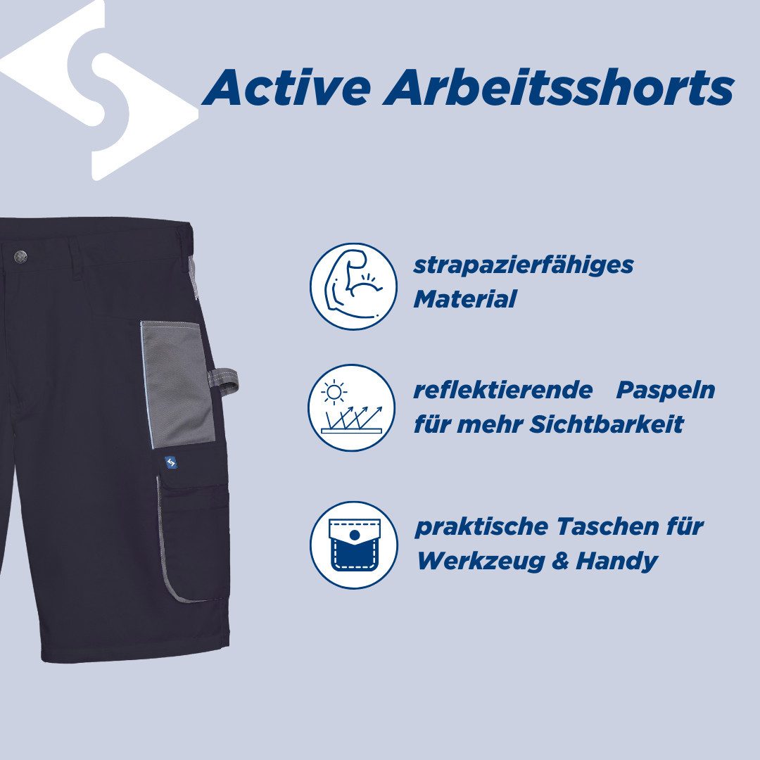SCHEIBLER WORKWEAR Arbeitsshorts Active Zollstocktasche und Hammerschlaufe