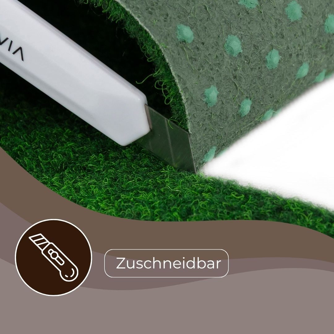 Mazovia Kunstrasen Mazovia Kunstrasen mit Noppen Grün Wetterfest Rasenteppich Meterware, 400 x 100 cm, witterungsbeständig