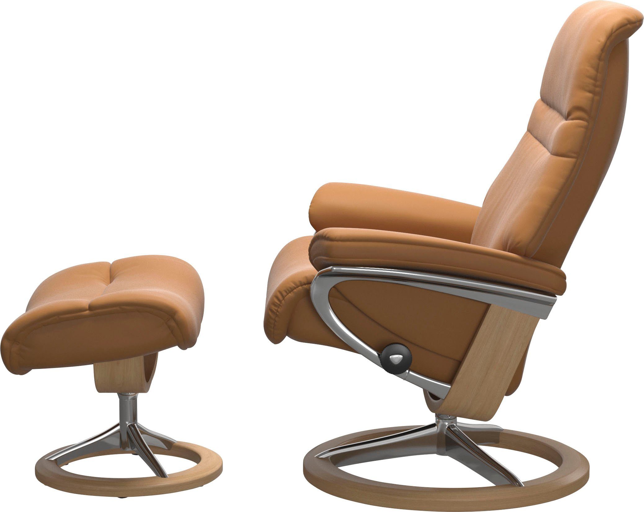 Stressless® Relaxsessel Sunrise (Set, Relaxsessel mit Hocker), mit Signature Base, Größe L, Gestell Eiche