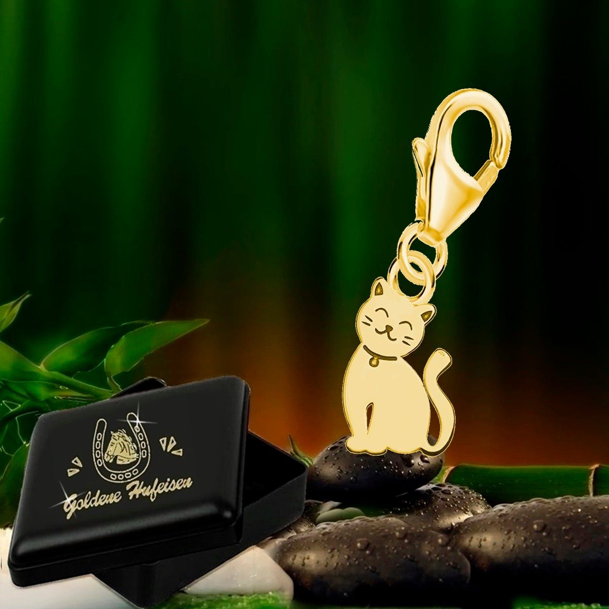 Goldene Hufeisen Charm-Einhänger Katze Charm Anhänger für Bettelarmband aus günstig online kaufen