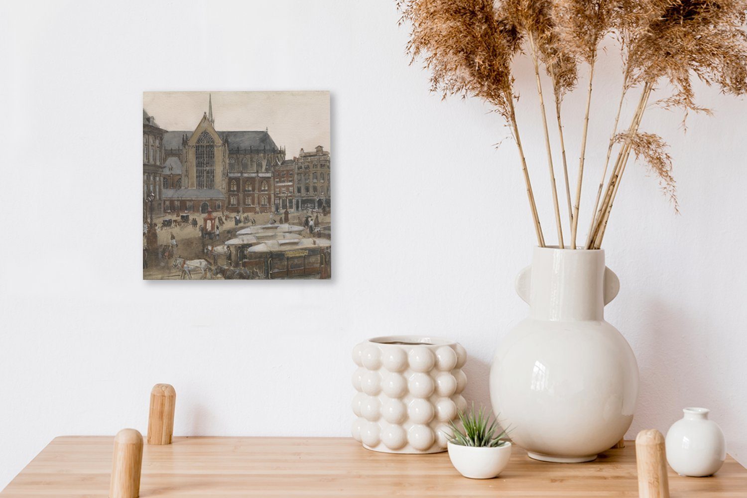 in für Wohnzimmer Amsterdam von St), Gemälde Breitner, Bilder George Dam-Platz Leinwandbild (1 OneMillionCanvasses® Schlafzimmer - Leinwand Hendrik