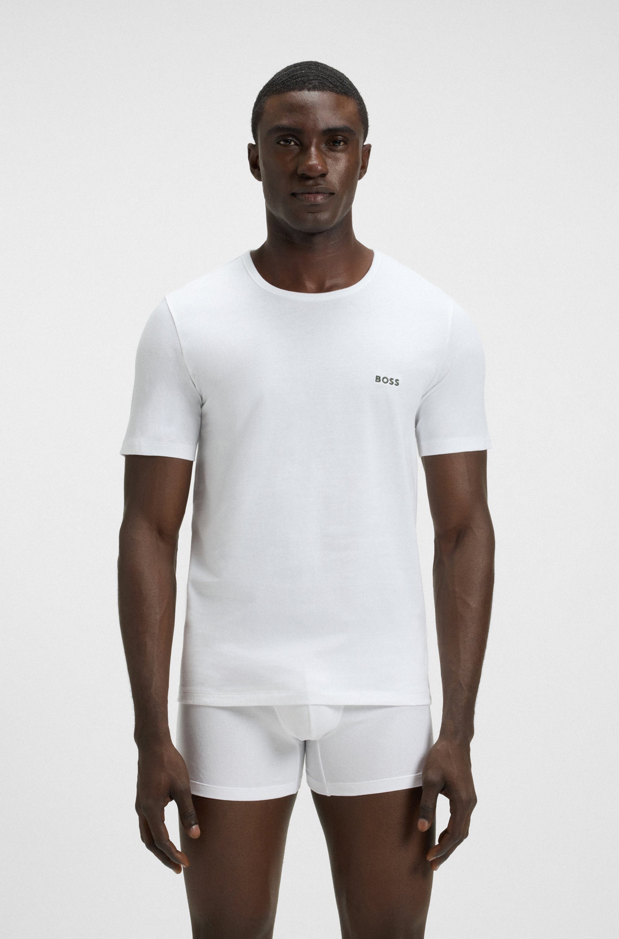 BOSS T-Shirt TShirtRN 3P Classic (Packung, 3-tlg) mit BOSS Stickerei günstig online kaufen