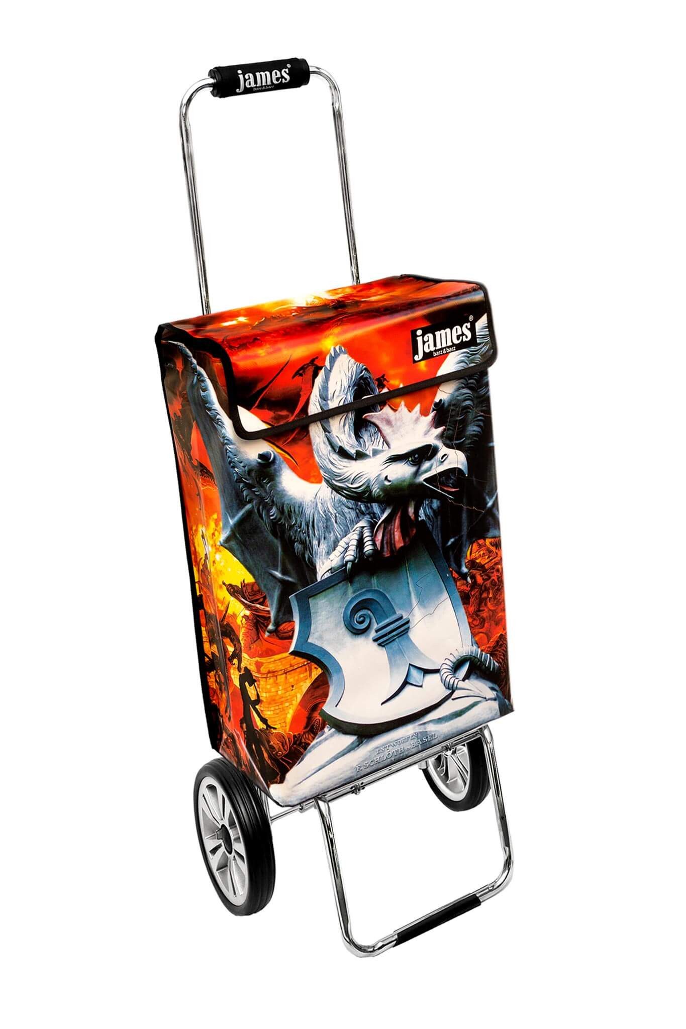 james Einkaufstrolley BASILISK - stabiler Einkaufswagen mit individuellem Design, Handmade in Austria - Einkaufsbegleiter mit viel Stauraum - trägt 40kg