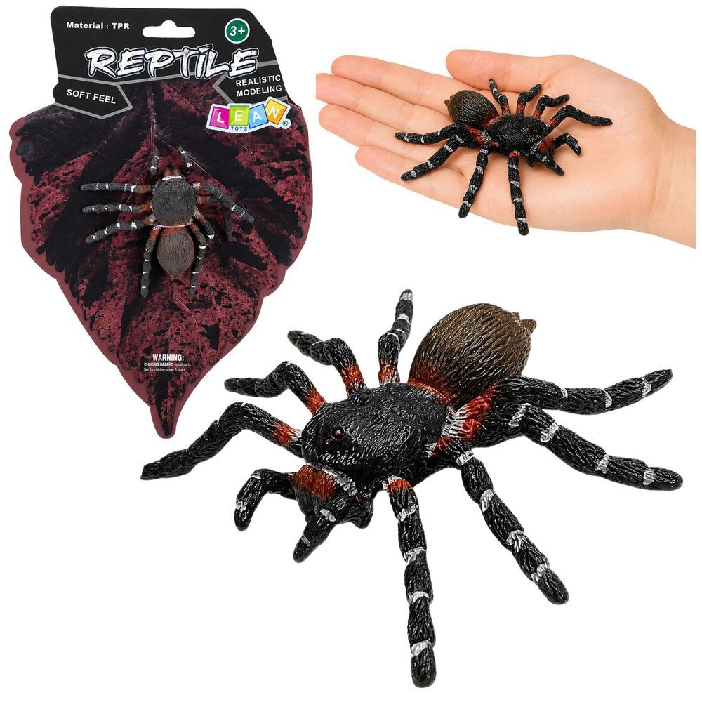 Wisam Lernspielzeug Spinnen-Tarantel-Figur aus Gummi, dehnbar, realistisch, schwarz, 10 cm