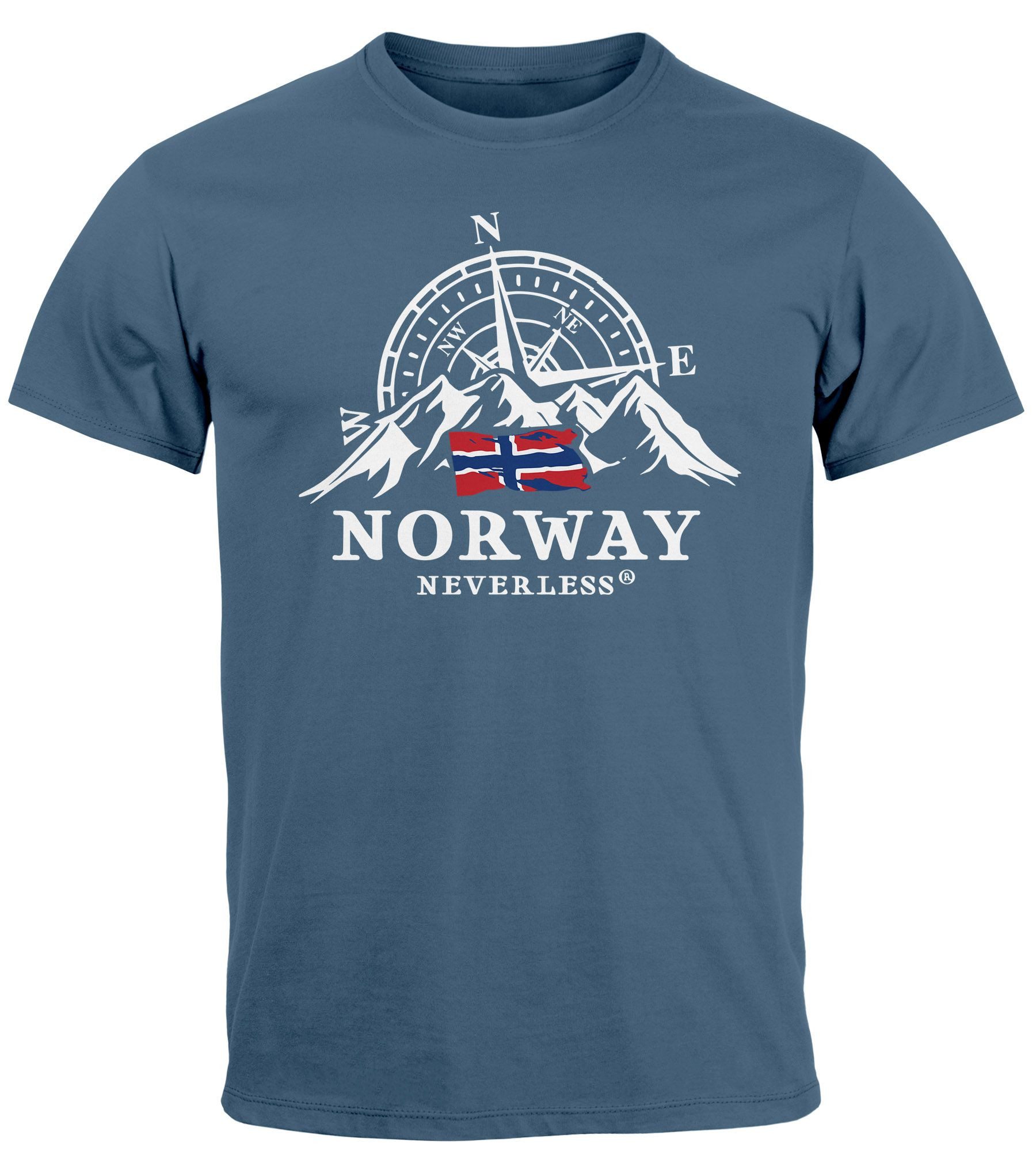 Neverless Print-Shirt Herren T-Shirt Norwegen Flagge günstig online kaufen