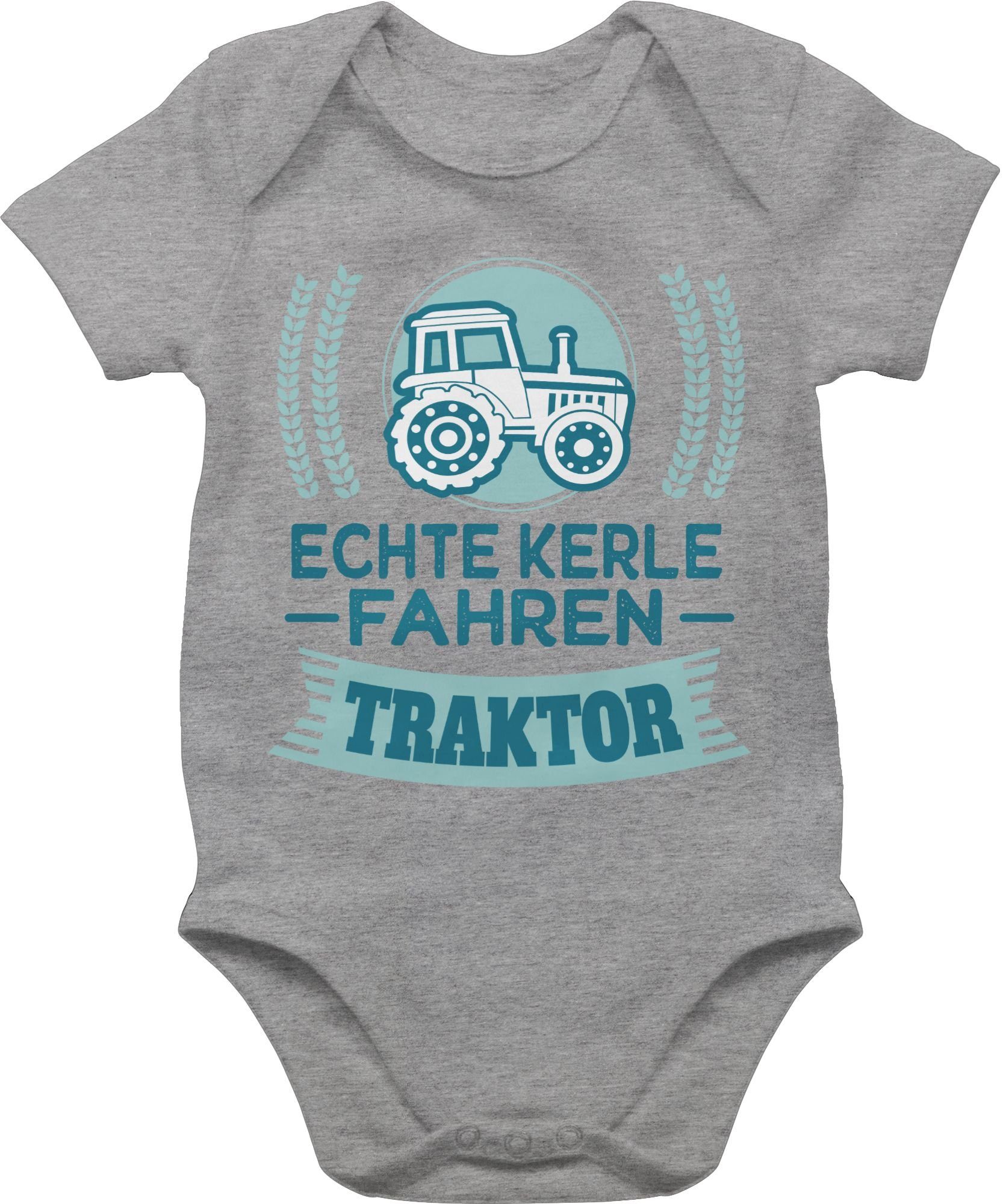Shirtracer Shirtbody Echte Kerle fahren Traktor - Geschenk für Landwirte Bauern Traktor 1 Grau meliert