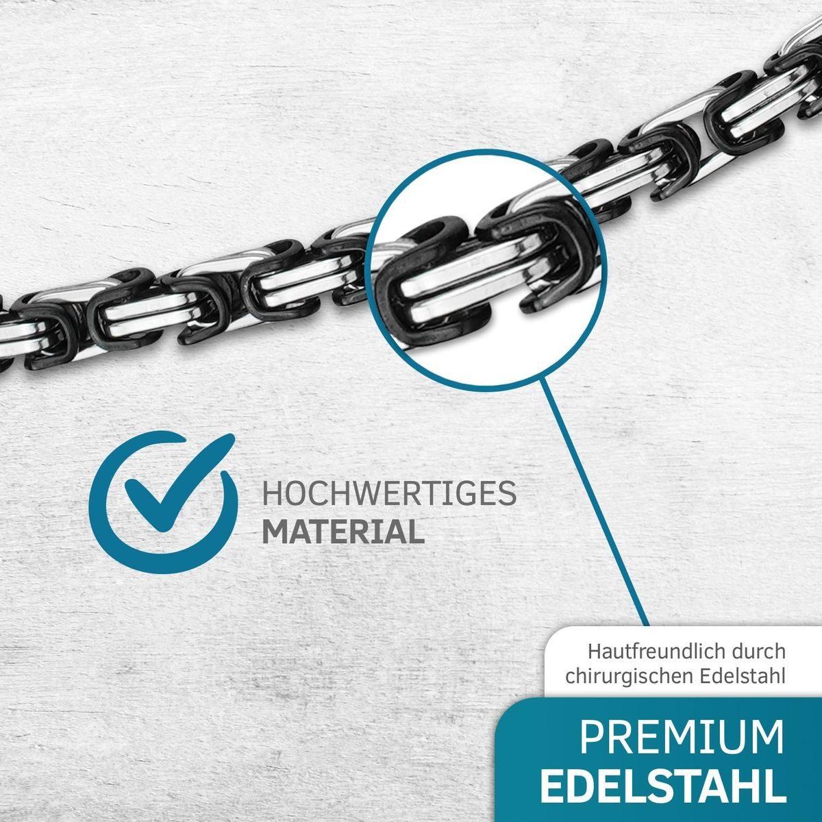 König Design Kette ohne Anhänger, Königskette Herrenkette Männer Kette Hals günstig online kaufen