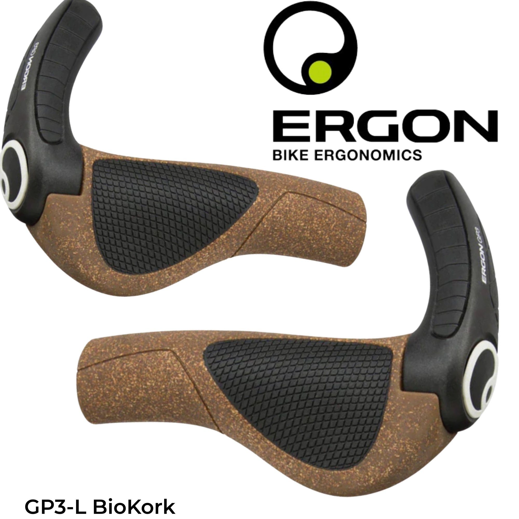 Ergon Fahrradlenker Ergon GP3-L BioKork City Ebike Ergo komfort Fahrrad Griffe Hörnchen