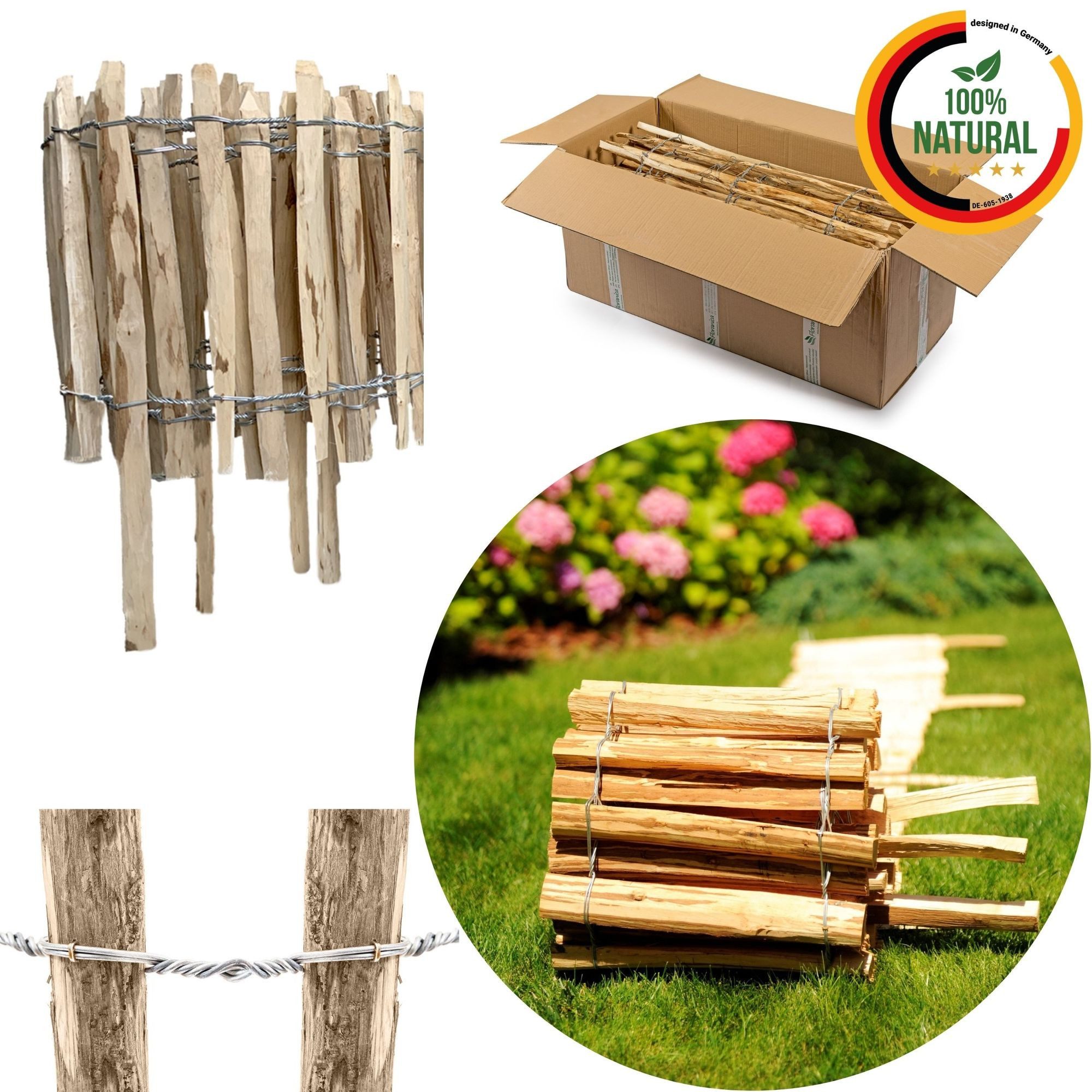 Floranica Staketenzaun, (1-St), Gartenzaun mit Pfosten günstig online kaufen