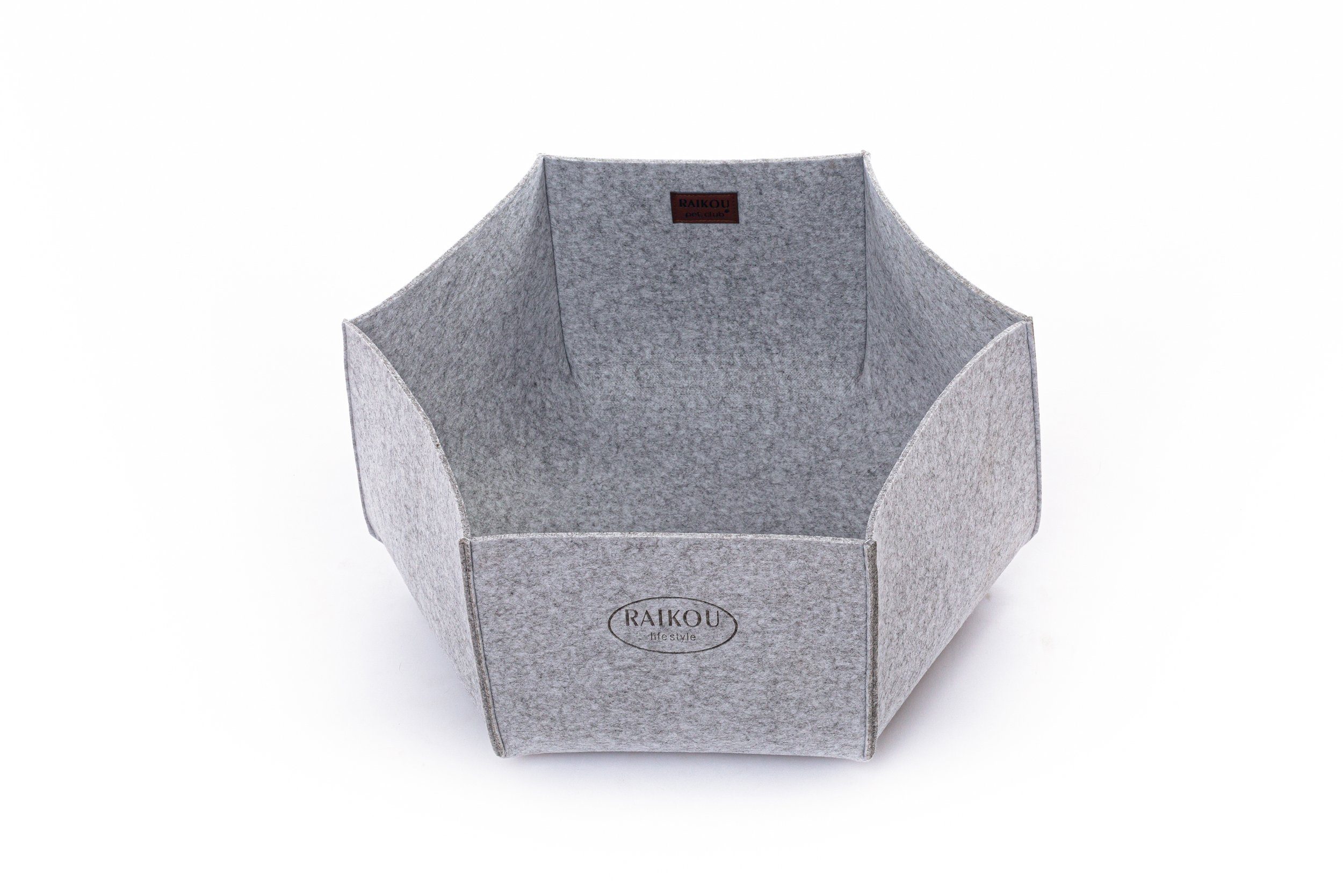 RAIKOU Tierkorb Katzenkorb aus Filz mit Kissen / Katzenbett / Katzennest, aus 5mm dickem Filz,Kuscheliger Rückzugsort