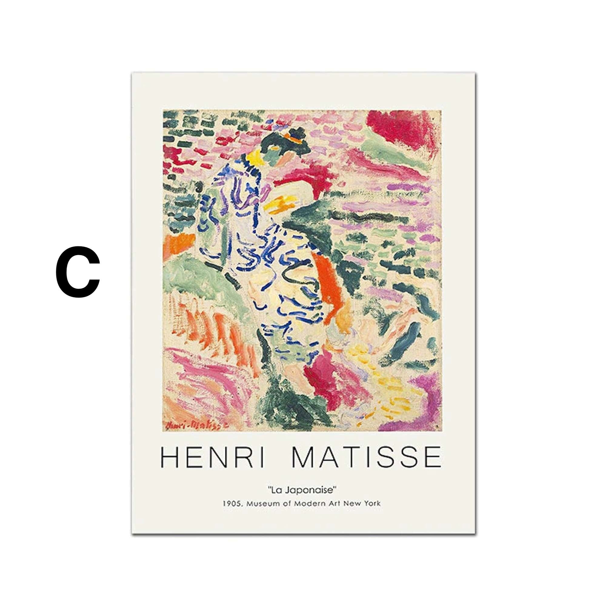JUSTGOODMOOD Poster Matisse Gesicht Abstrakt Bilder Wohnzimmer Wandbilder Schlafzimmer Dek, D (1 St) – Bild 4 von 5