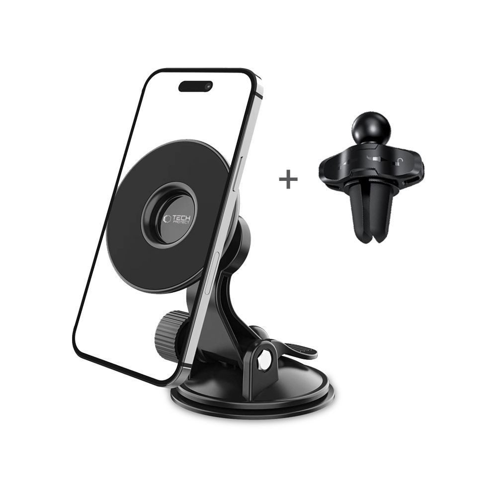 TECH PROTECT Handy-Halterung Magnethalterung Smartphonehalter Autohalterung, (Spar-Set, 1-tlg., MagSafe-kompatibel, 360° drehbar, starker Magnet)