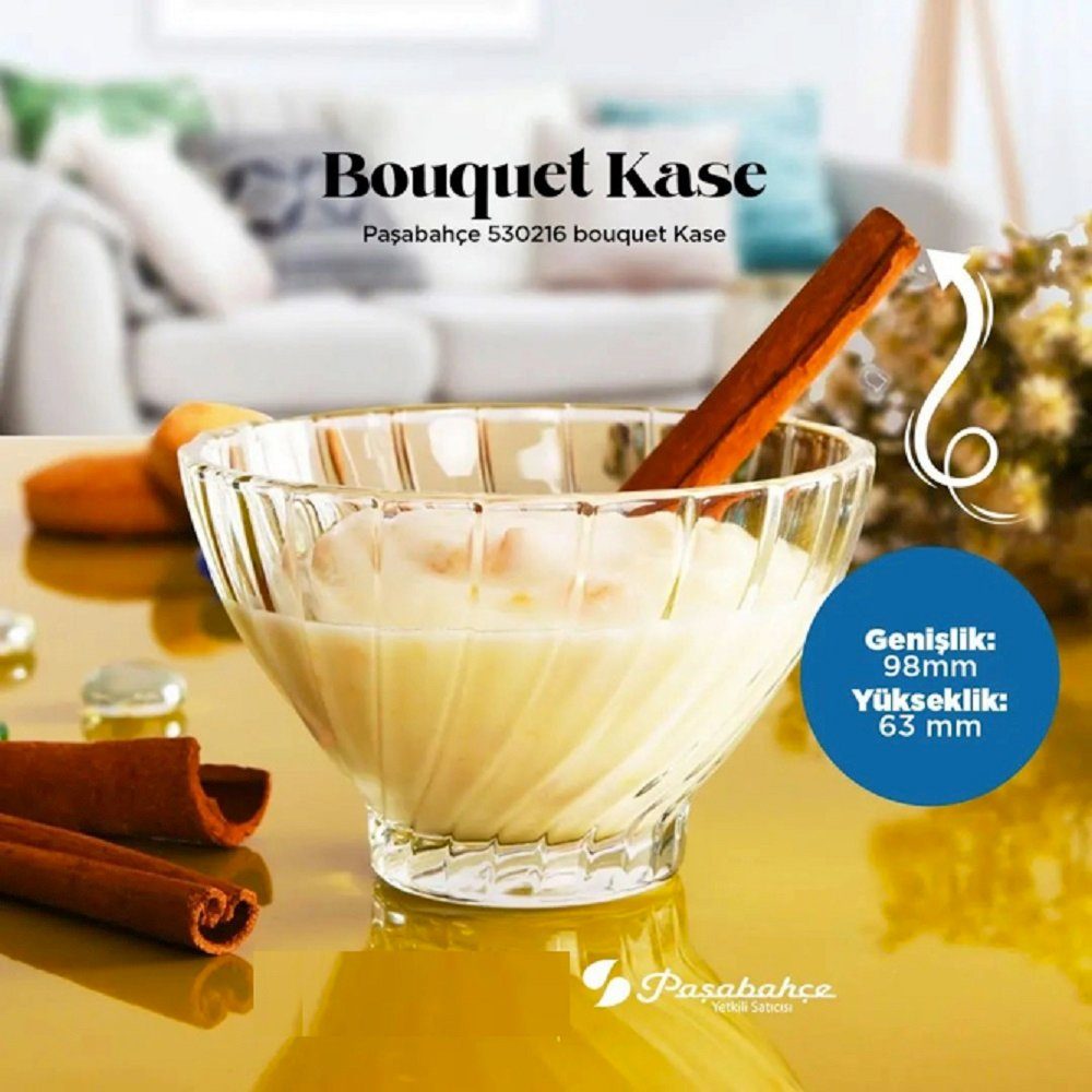 Pasabahce Eisschale Bouquet – Glasschalen – 6er-Set – 195 ml Eisbecher Schalen, (6-tlg)