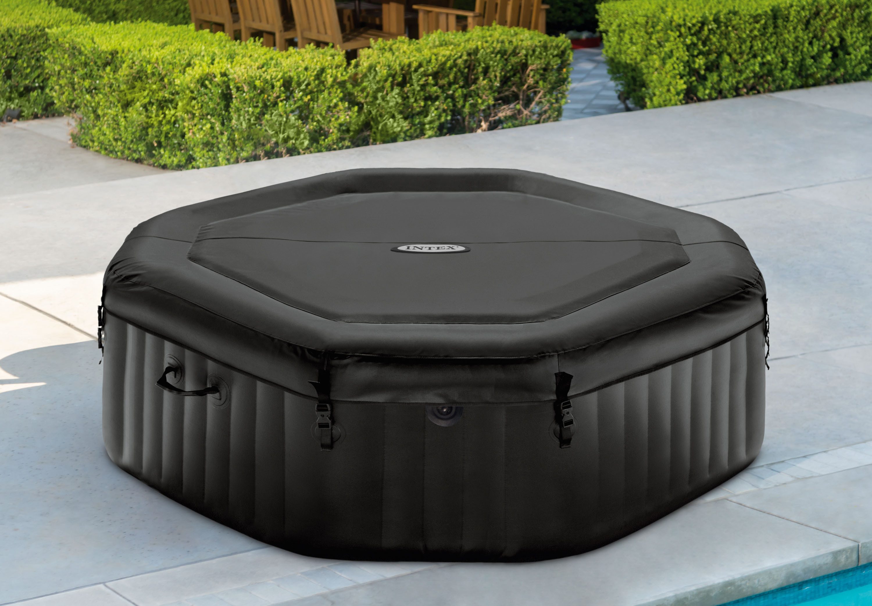 HAF Whirlpool LayZSpa & PureSpa Aufblasbarer Whirlpool Outdoor Bubble Massage Becken, (Komplett Set mit Zubehör, Maße: 180 x 180 x 71cm), In & Outdoor nutzbar