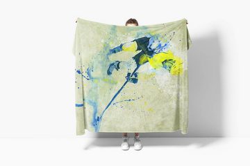 Sinus Art Handtücher SplashArt Sport Handtuch Strandhandtuch Saunatuch Kuscheldecke Kunstvoll Eishockey Sporth, Baumwolle-Polyester-Mix (1-St), Handtuch