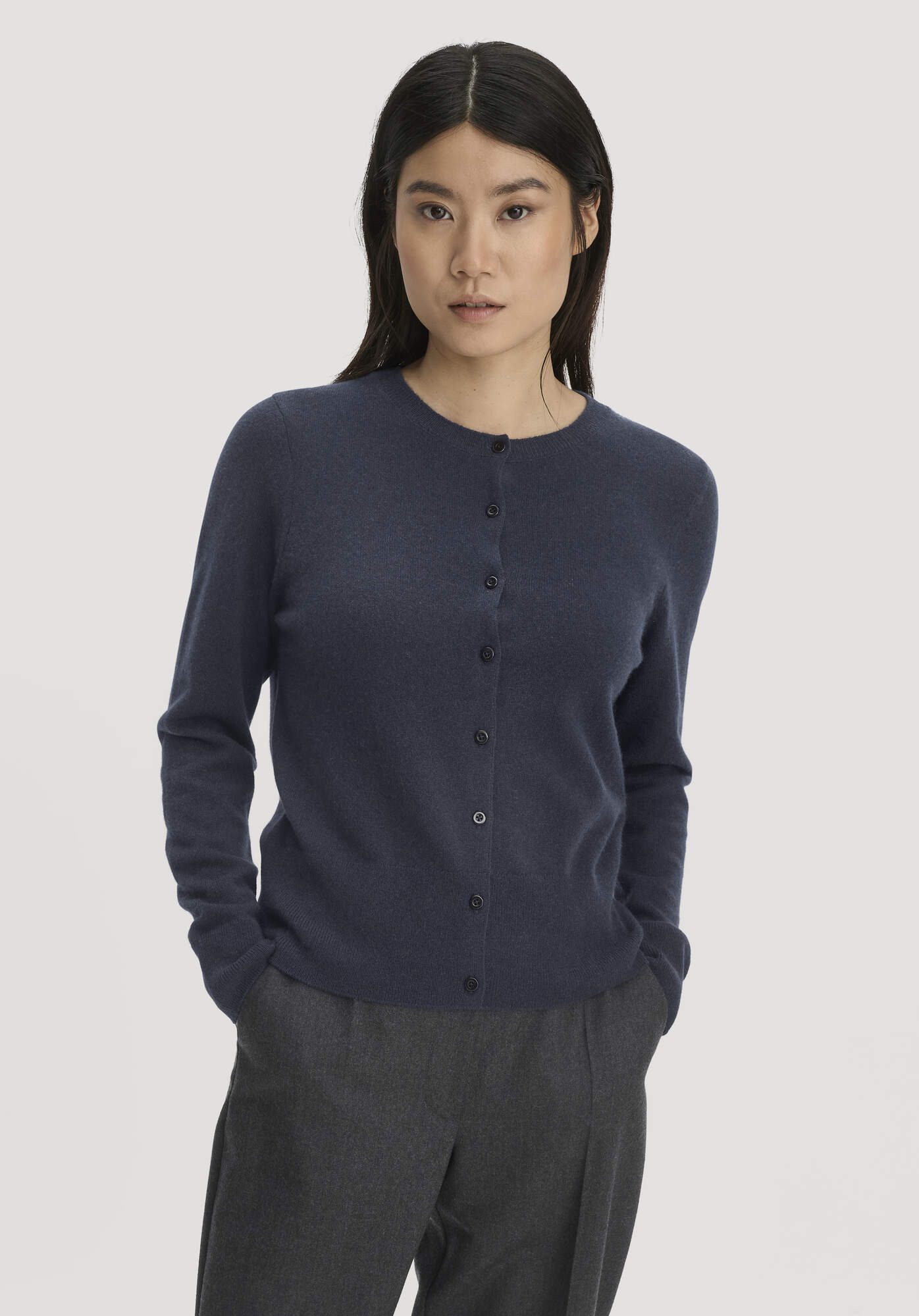 Hessnatur Strickjacke aus reinem Cashmere (1-tlg)