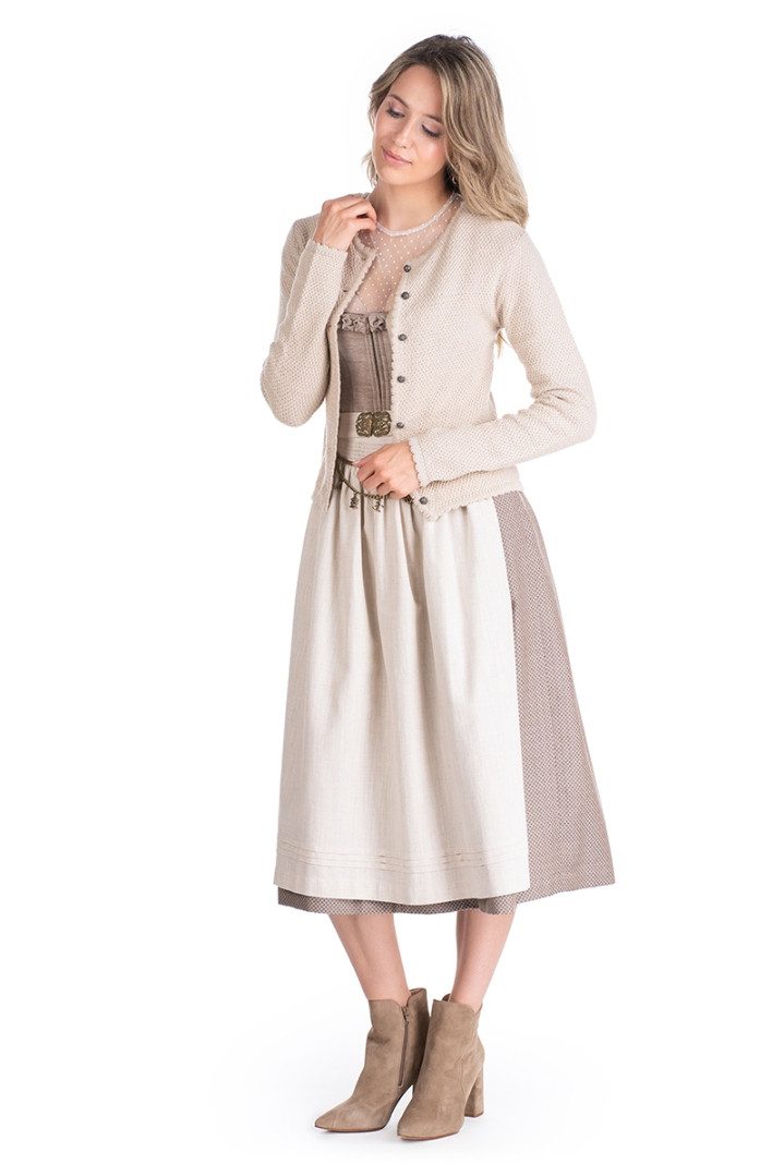 MarJo Trachtenjacke Trachten Strickjacke - VILSECK III - beige, thymian