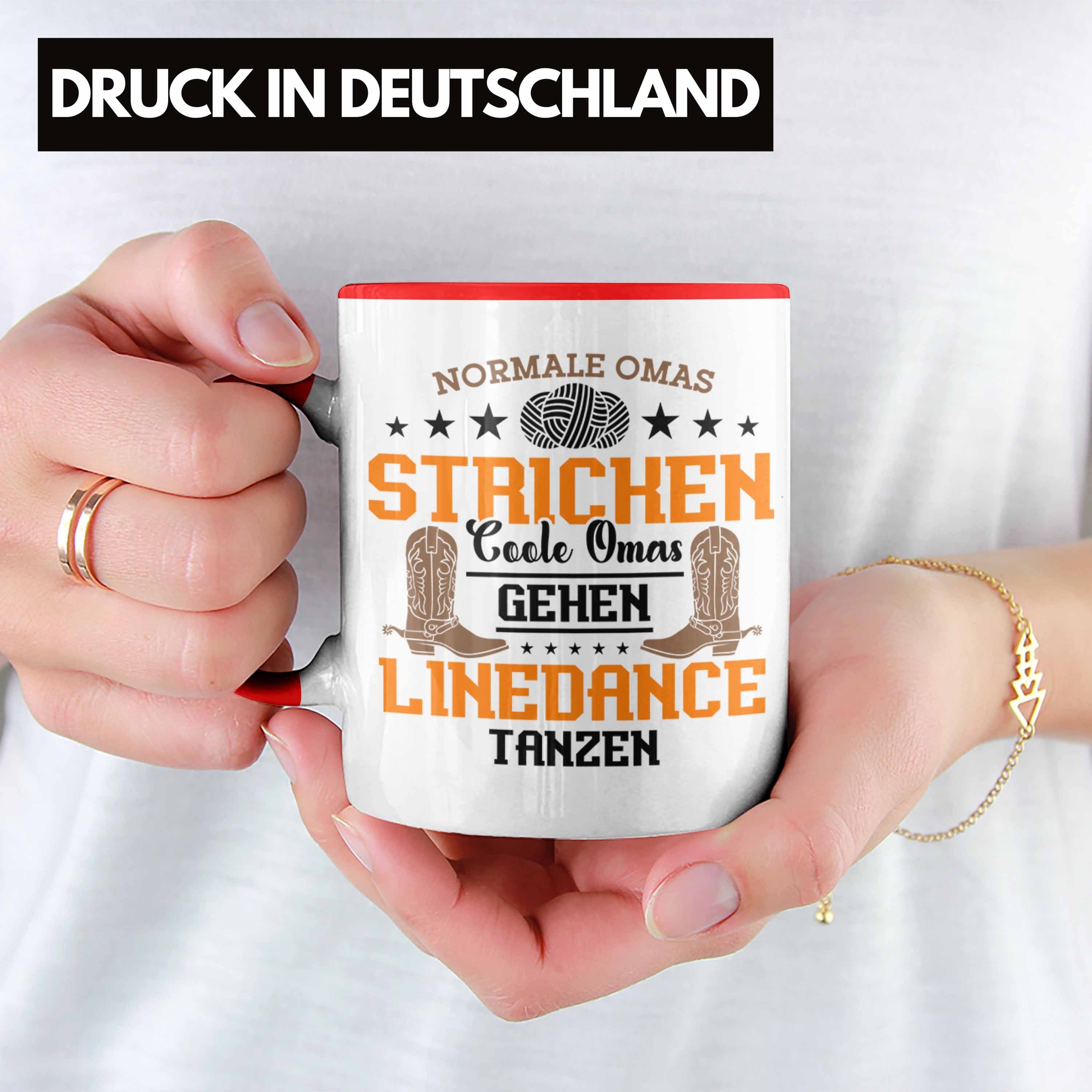 Trendation Tasse Lustige Tasse Line Dance Geschenk Oma für Rot