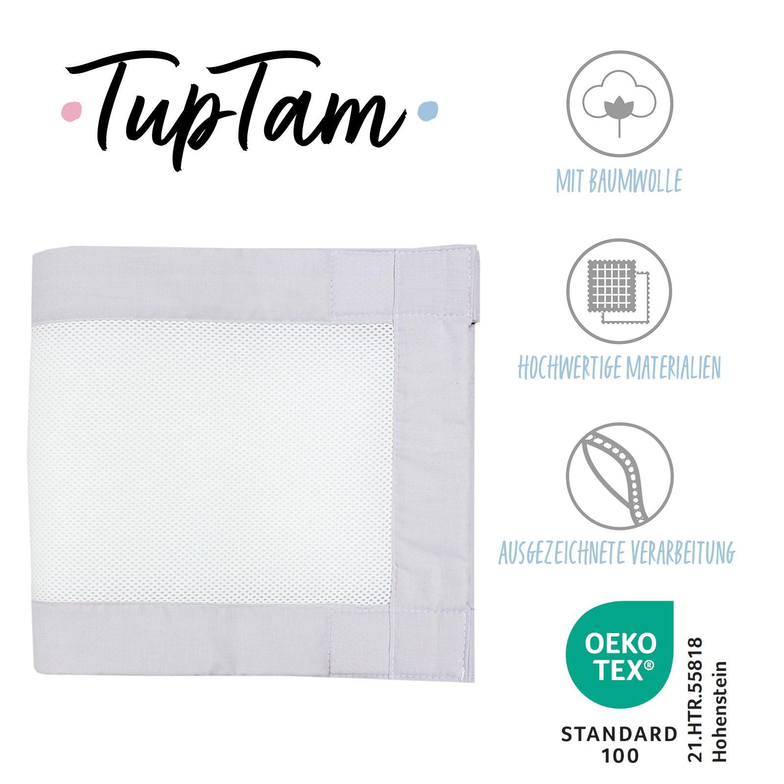 TupTam Bettnestchen TupTam Gitterstäbe Schutz Netz Babybett Nestchen 3D Mesh 2 Pack
