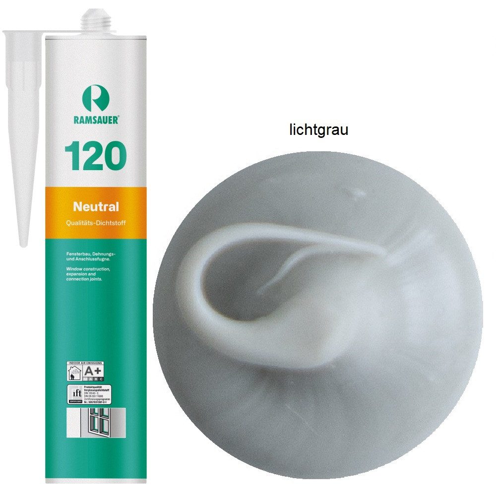 Ramsauer Dichtstoff Ramsauer 120 Neutral Silikon Dichtstoff 310ml Kartusche, gebrauchsfertig, UV- und witterungsbeständig, anstrichverträglich