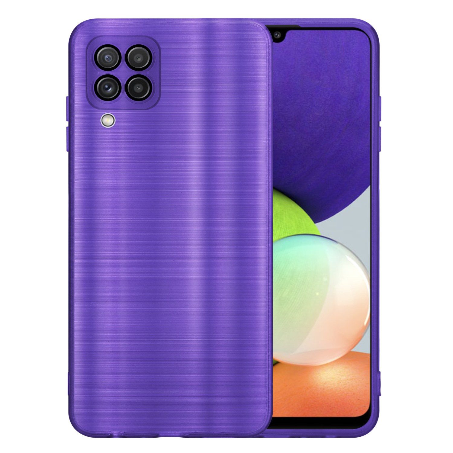 Cadorabo Handyhülle für Samsung Galaxy A22 4G Hülle Samsung Galaxy A22 4G, Schutzhülle - TPU Silikon Hülle - im Brushed Design