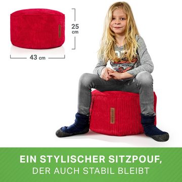 Green Bean Pouf Pouf Cord 45 x 25 cm, Indoor Sitzhocker Sitzkissen Sitzhocker Relax-Sessel