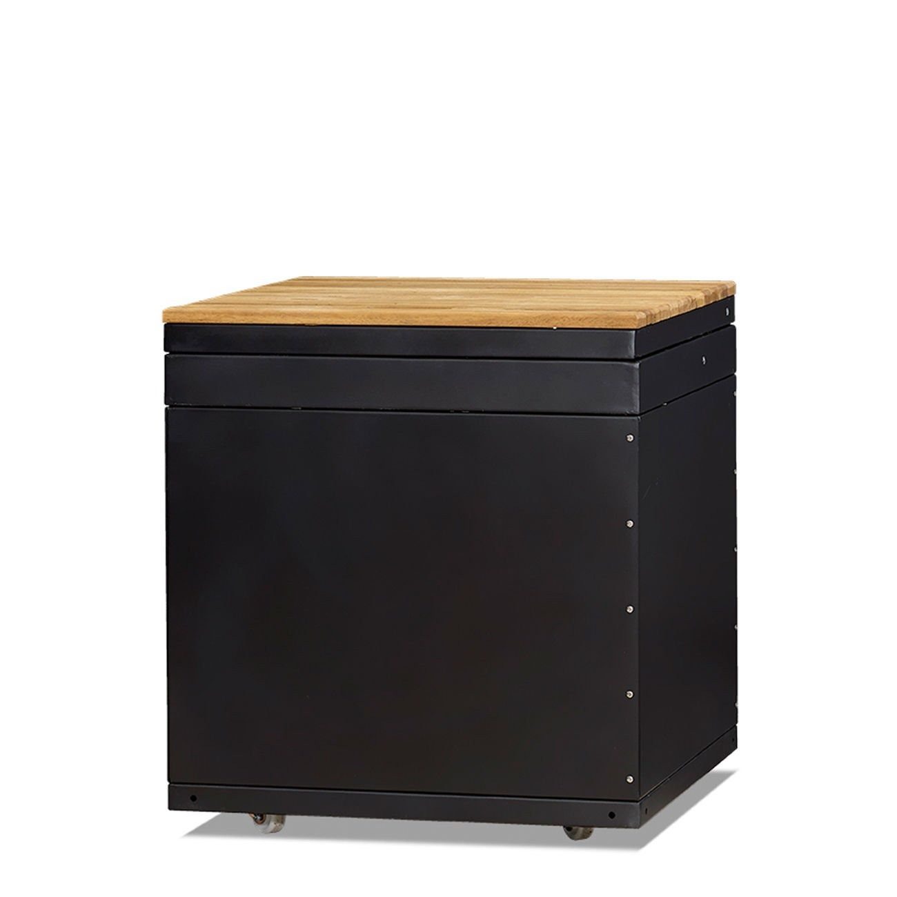 JVmoebel Outdoor-Küchenmodul Außenküchenmodul Schwarz aus Holz und Edelstahl für Garten (1-St) Made in Europe