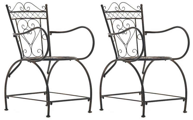 TPFGarden Gartenstuhl Sheen - 2er-Set für Garten, Balkon, Terrasse (Metalltische aus handgefertigtem Eisen / Bistrotisch outdoor, 2 St), Maße (HxBxT): 88 x 48 x 48 cm - Sitzhöhe: 43 cm - Farbe: bronze