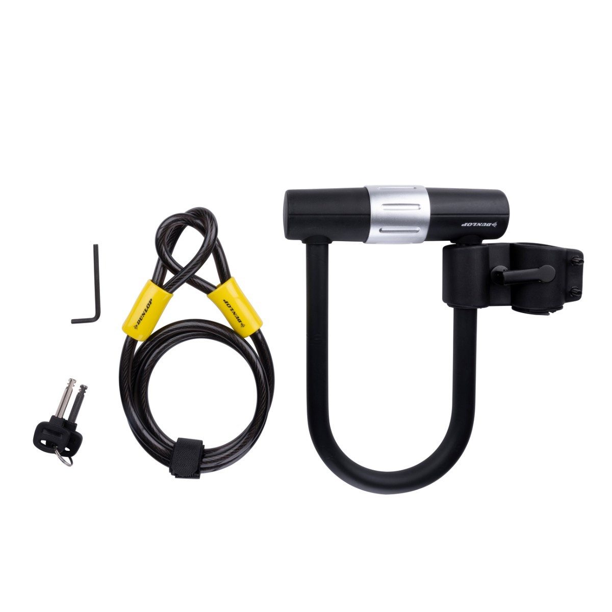 Dunlop Kabelschloss Dunlop Fahrradschloss 2-in-1, 120 Cm