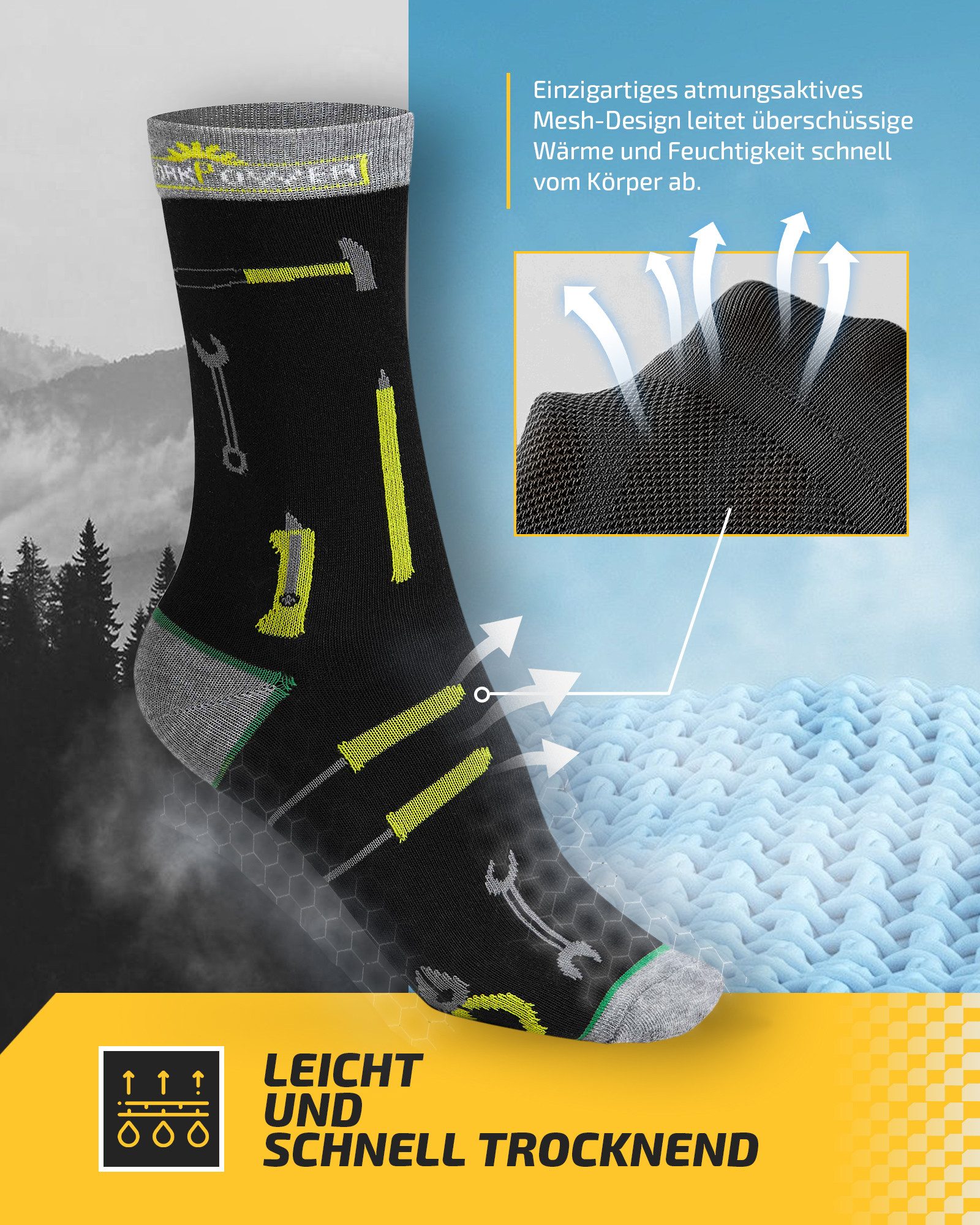 Workpower Socken sehr leichtes & schnelltrocknendes günstig online kaufen