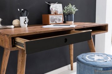 furnicato Schreibtisch REPA schwarz 120 x 60 x 75 cm Massiv Holz