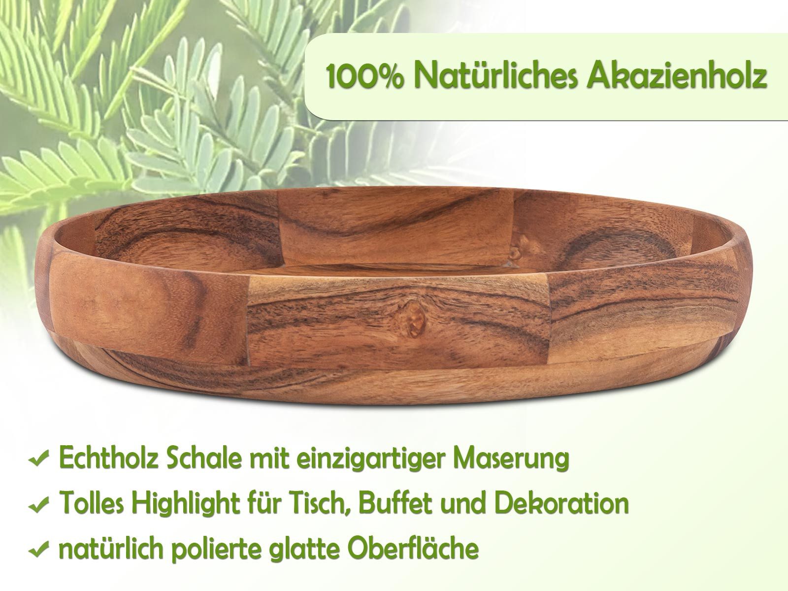 Amagohome Dekoschale Holzschale Deko Schale Obstschale Holz ø30cm lebensmit günstig online kaufen