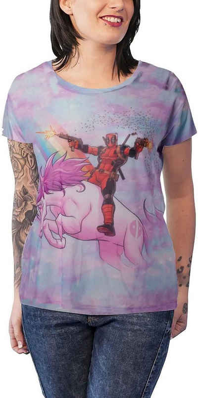 Deadpool Print-Shirt Damen Deadpool T-Shirt Mesh Gr.M