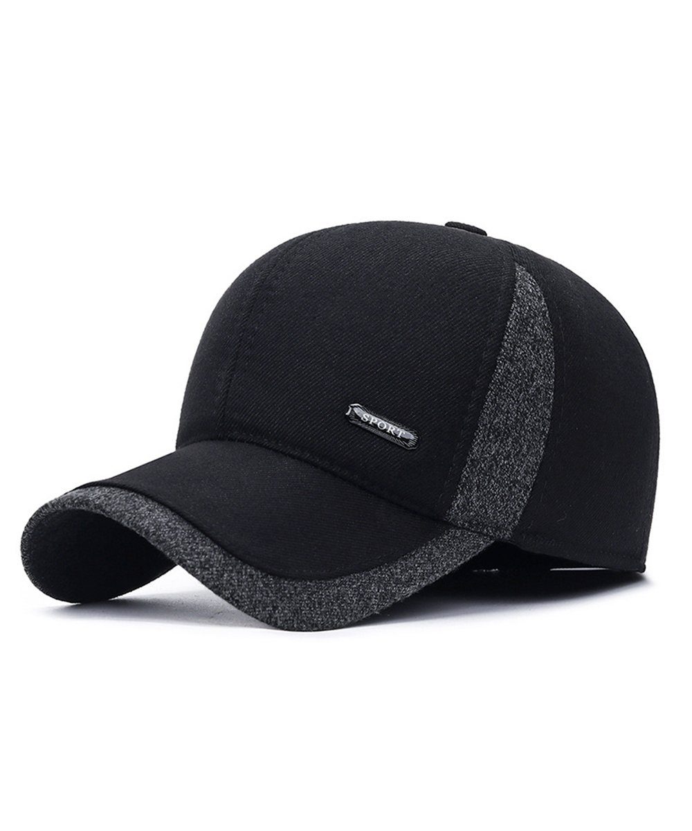 Baseballcap Coonoor Schwarz Schirmmütze Baseball Herren Winter mit Cap Ohrenklappen