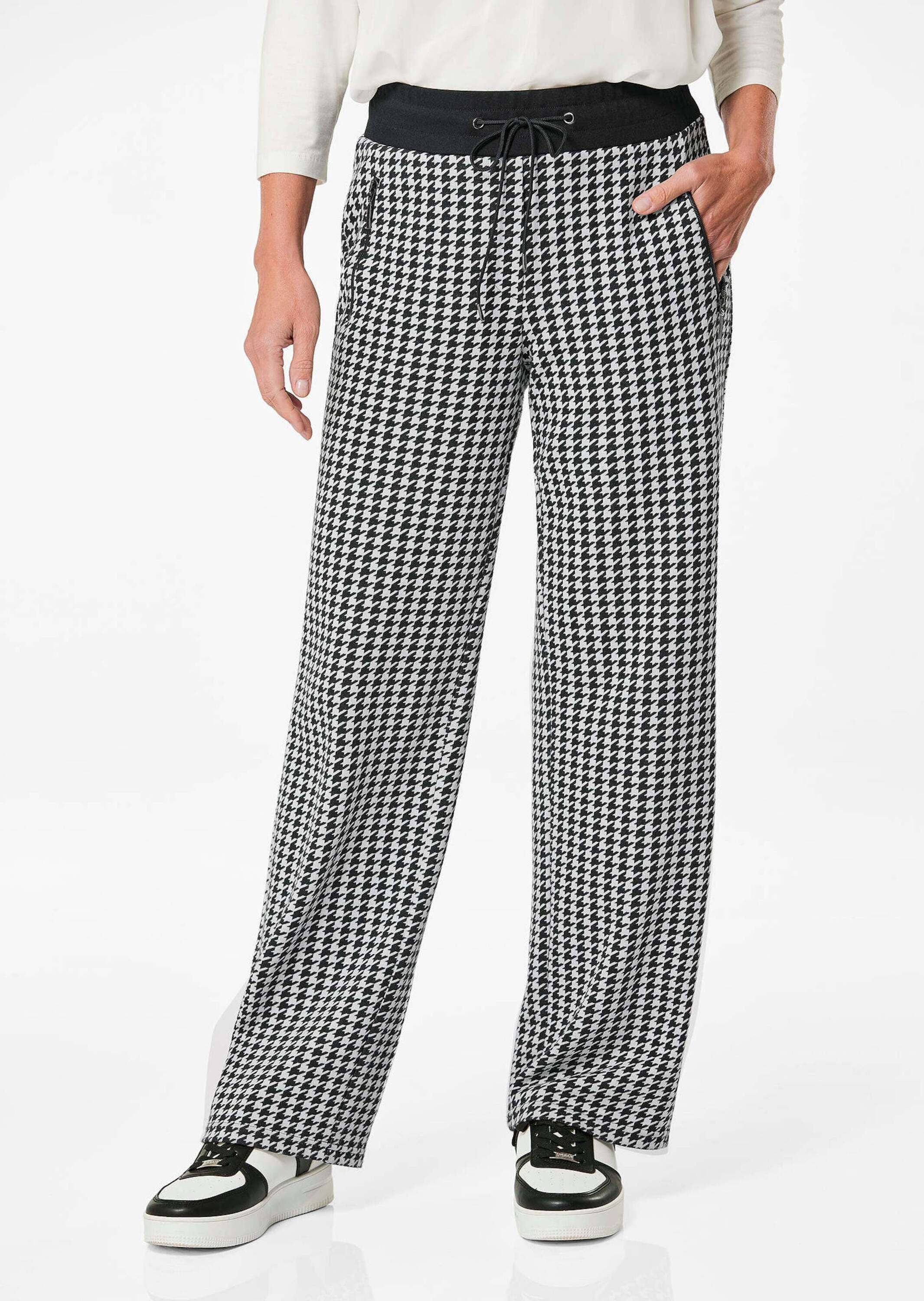 GOLDNER Schlupfhose Kurzgröße: Moderne Viskosehose mit Jacquardmuster 7/8-S günstig online kaufen