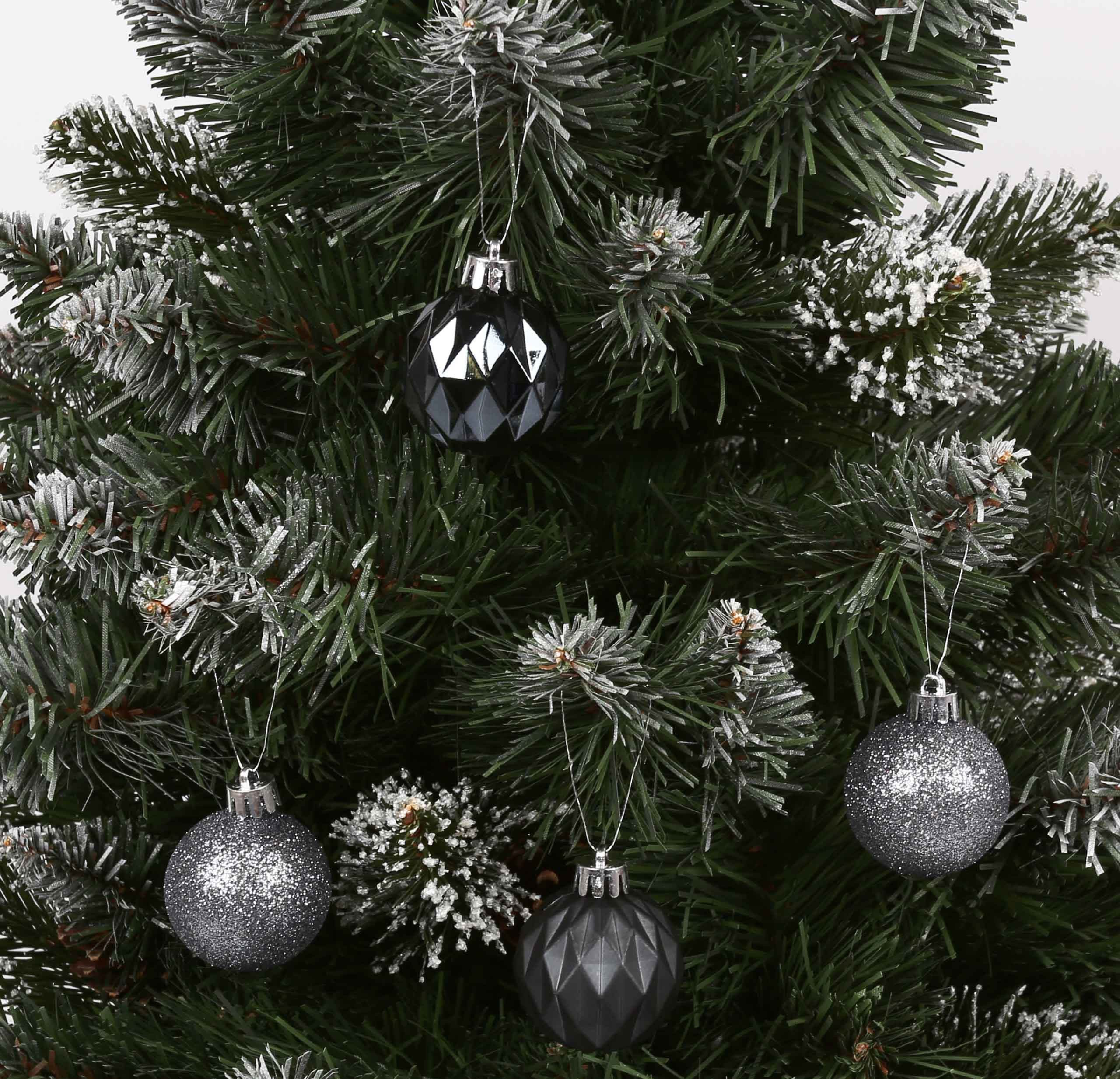 1 Weihnachtsbaumkugel 4cm, Anthrazitfarbene Pack 18 Christbaumkugeln Sarcia.eu Stück