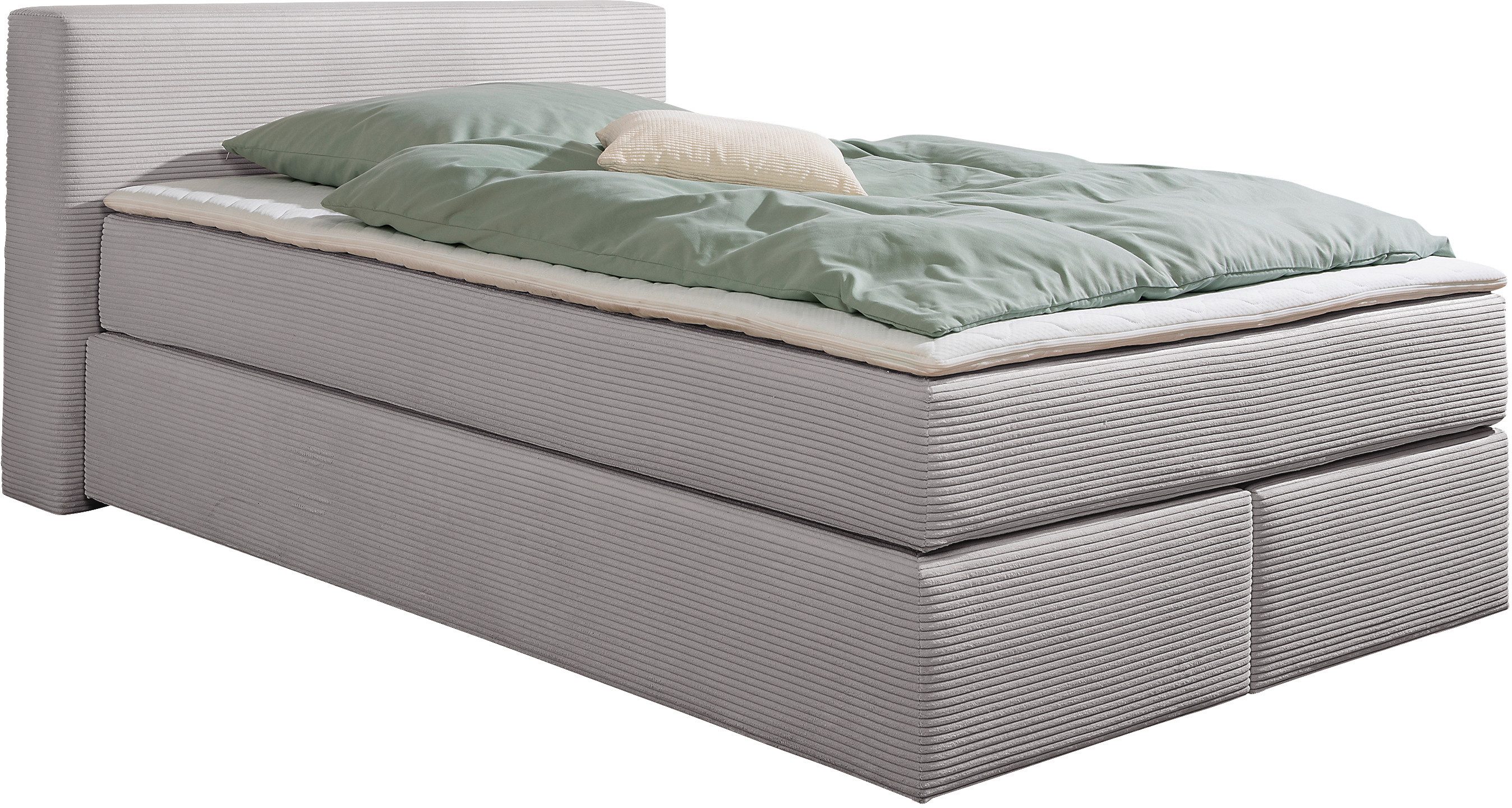 andas Boxspringbett "Åby", In Cord Bezug, wahlweise mit und ohne Matrazte e günstig online kaufen