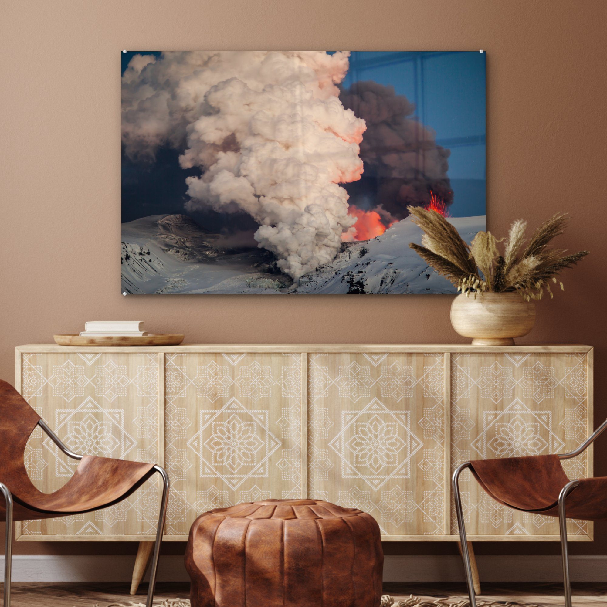 Schlafzimmer des Wohnzimmer (1 Ausbruch Acrylglasbild & Acrylglasbilder MuchoWow Eyjafjallajökull, St),