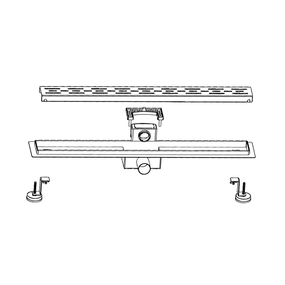 Aloni Duschrinne BG050CM, einzel, 1-St., Aloni Duschrinne Standard Gold 50cm