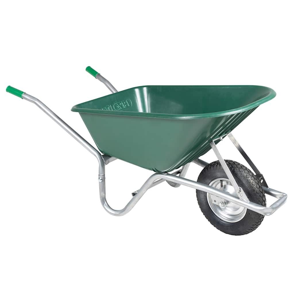 vidaXL Schubkarre Schubkarre Grün 90 L 150 kg Verzinkter Stahl und Kunststoff