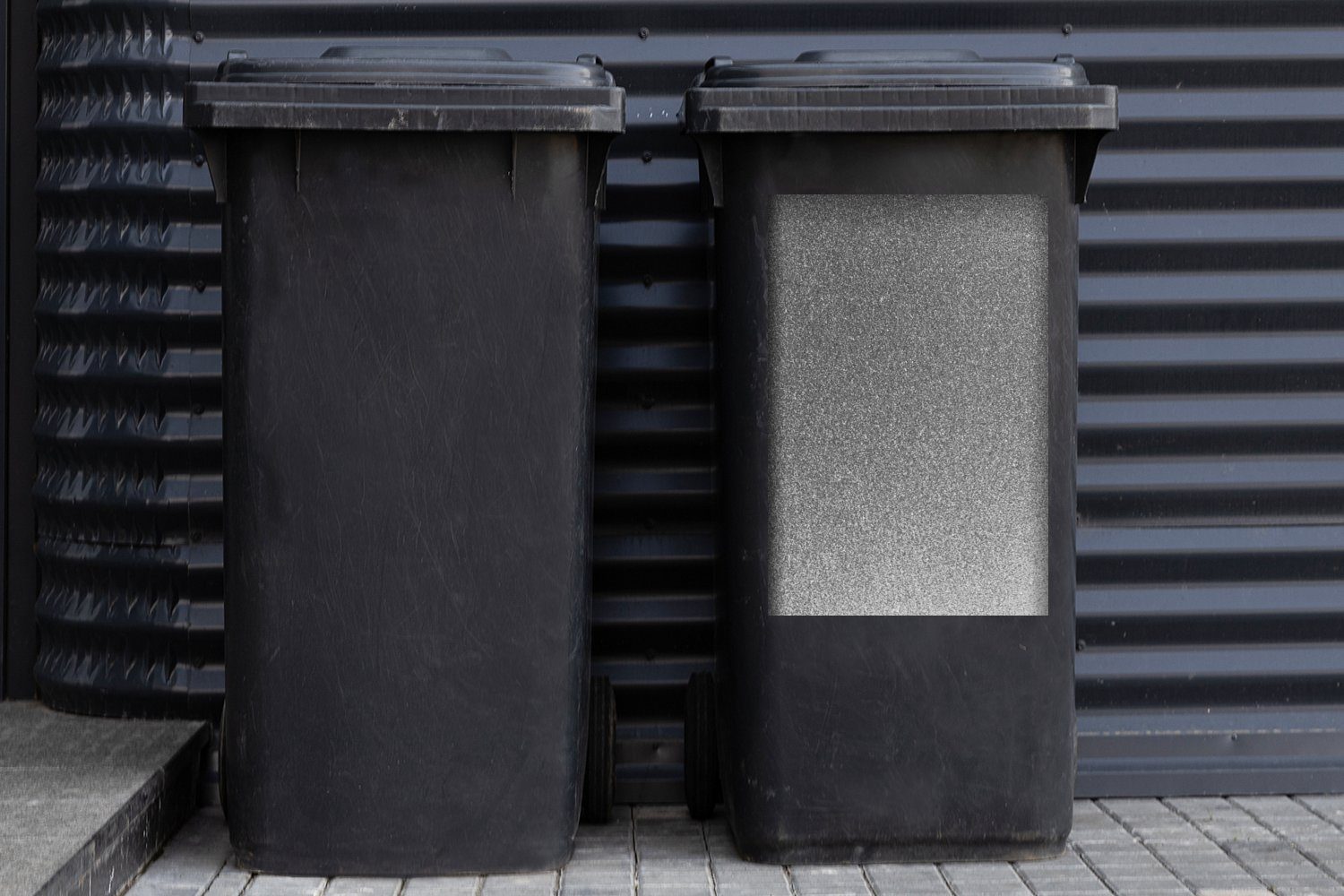 - St), und Glitzer MuchoWow mit Sticker, (1 schwarz Mülltonne, Mülleimer-aufkleber, Hintergrund Abfalbehälter Kupferfarbener Container, Wandsticker weiß