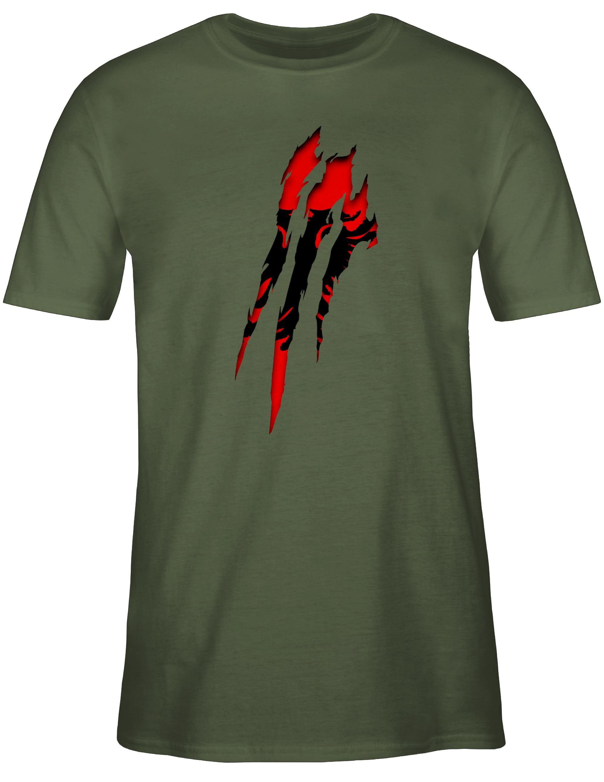 Shirtracer T-Shirt Albanien 03 Wappen Army Länder Krallenspuren Grün