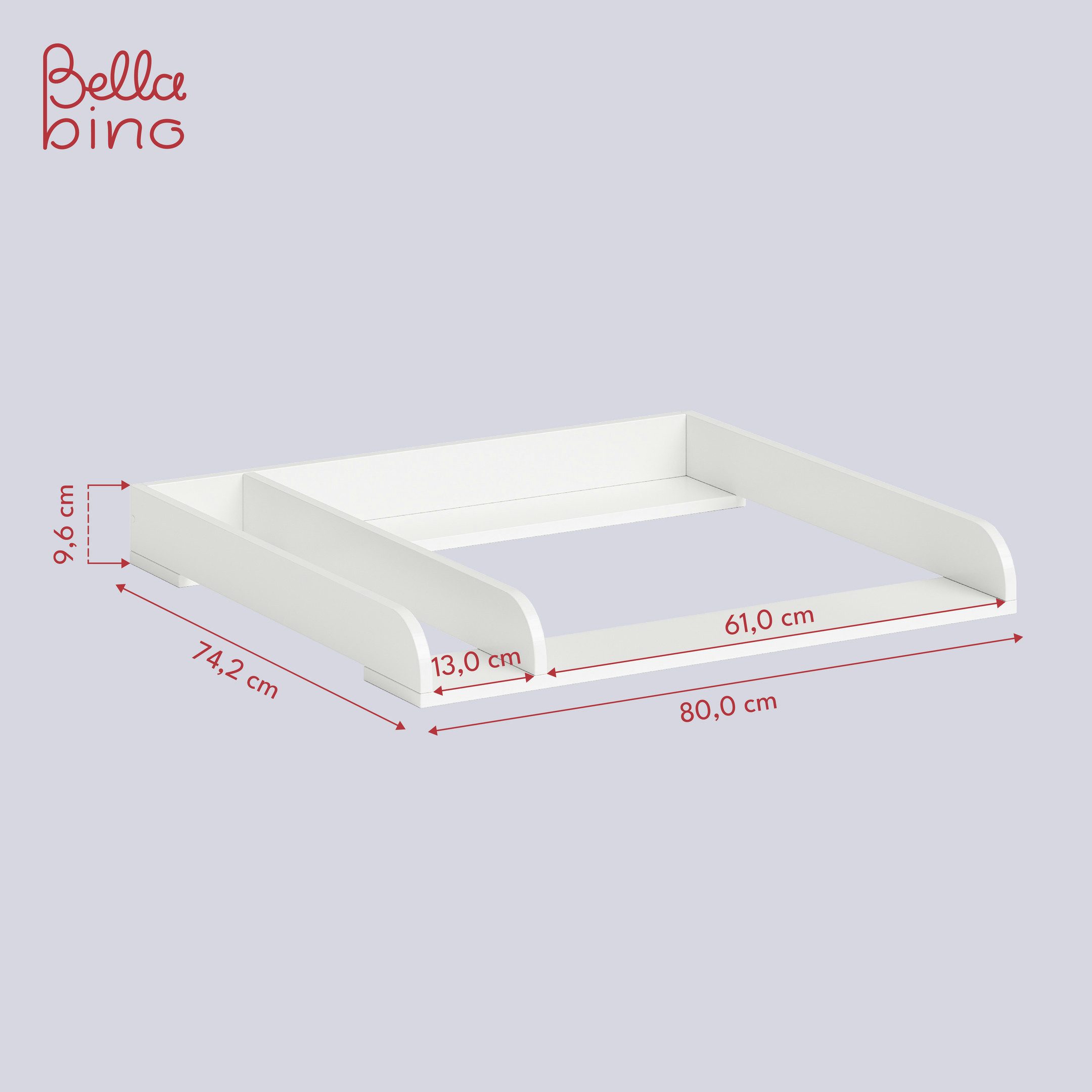 Bellabino Wickelaufsatz Oti, für IKEA Kommode Malm, Hemnes, Nordli, mit Trennfach